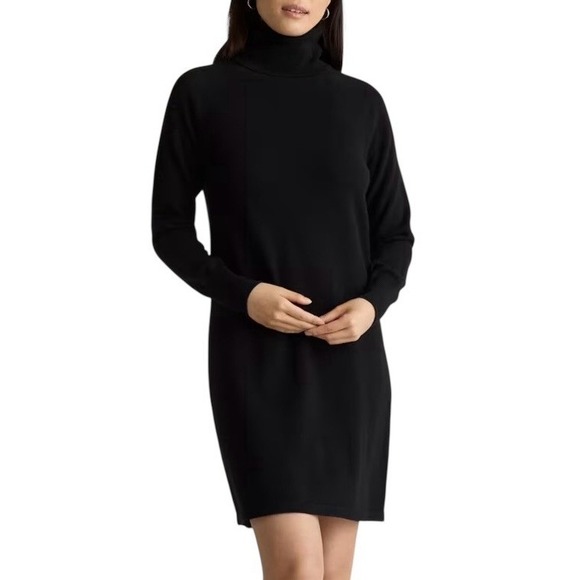 Quince Sweaters - NWT Quince Mongolian Cashmere Turtleneck Sweater Dress Black S